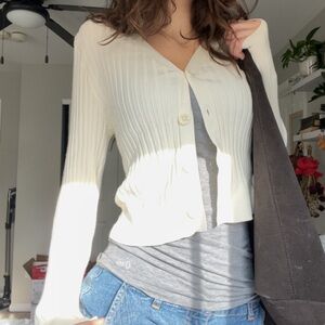Elegant Cream Women's Cardigan